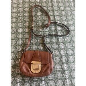 Michael Kors Charlton Small Crossbody Handbag Purse Pebbled Brown Leather EUC